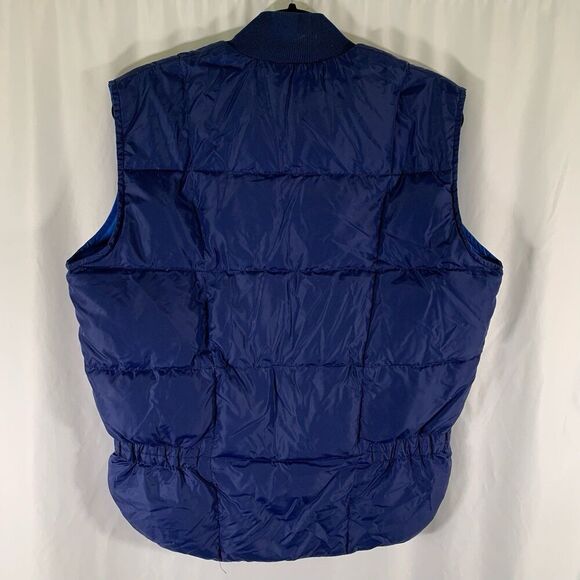 Oshman's Down Vest Men's Medium Blue Full Zip Down Feathers Fill Pockets - Picture 9 of 11